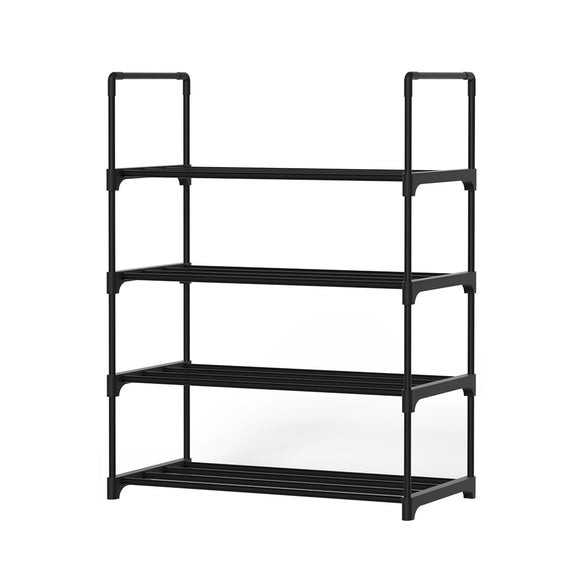 NNEDSZ Artiss Shoe Rack Cabinet Stackable 4-tier 12 Pairs Black