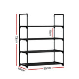NNEDSZ Artiss Shoe Rack Cabinet Stackable 4-tier 12 Pairs Black