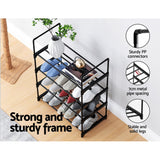 NNEDSZ Artiss Shoe Rack Cabinet Stackable 4-tier 12 Pairs Black