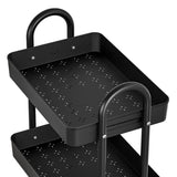 NNEDSZ Storage Trolley Kitchen Cart 3 Tiers Rack Shelf Organiser Wheels Black