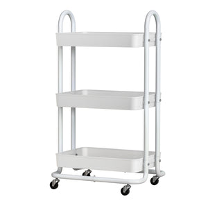 NNEDSZ Storage Trolley Kitchen Cart 3 Tiers Rack Shelf Organiser Wheels White