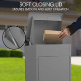 NNEMB Freestanding Parcel Post Box Letterbox, Woodland Grey