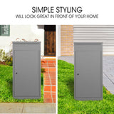 NNEMB Freestanding Parcel Post Box Letterbox, Woodland Grey