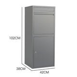 NNEMB Freestanding Parcel Post Box Letterbox, Letter Slot, Woodland Grey