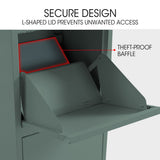 NNEMB Freestanding Parcel Post Letterbox, Letter Slot, Cottage Green