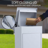 NNEMB Freestanding Parcel Post Box Letterbox, Surfmist Light Grey