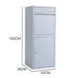 NNEMB Freestanding Parcel Post Box Letterbox, Letter Slot, Surfmist Light Grey