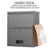 NNEMB Wall Mounted Parcel Post Box Letterbox, Woodland Grey