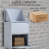 NNEMB Wall Mounted Parcel Post Box Letterbox, Surfmist Light Grey