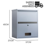 NNEMB Wall Mounted Parcel Post Box Letterbox, Surfmist Light Grey