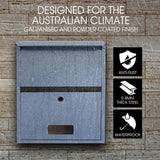 NNEMB Wall Mounted Parcel Post Box Letterbox, Surfmist Light Grey