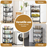 Artiss 4-Tier Shelving Unit Adjustable Garage Storage Kitchen Rack With Wheels