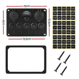 NNEDSZ Giantz 5 Gang 12V Switch Panel For Car Boat Marine USB ON-OFF LED Rocker Toggle