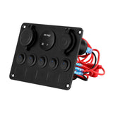 NNEDSZ Giantz 5 Gang 12V Switch Panel For Car Boat Marine USB ON-OFF LED Rocker Toggle