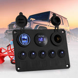 NNEDSZ Giantz 5 Gang 12V Switch Panel For Car Boat Marine USB ON-OFF LED Rocker Toggle