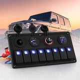 NNEDSZ Switch Panel For Car Boat Marine (8 Gang 12V)