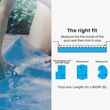 NNEMB Cover Pool Roller and 10x4m Solar Blanket 500 Micron, Blue/Silver