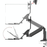 Ergonomic 19-27 Inch Monitor Holder With Foldable Keyboard Tray Full Motion Sit-stand Workstation-1922443437425168387
