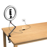 Foldable 10 Led Ring Light With Swing Arm Stand & Phone Holder-1915197913173200897