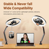 Foldable 10 Led Ring Light With Swing Arm Stand & Phone Holder-1915197913173200900