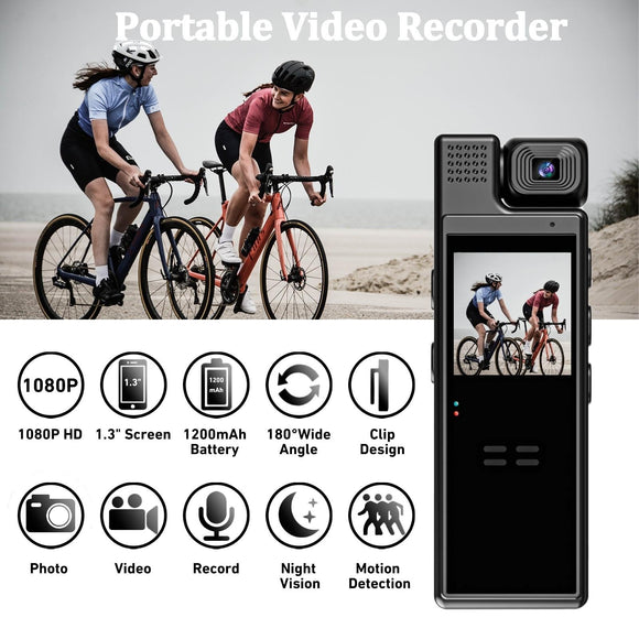 Professional 1080P Hd Action Camcorder - Black-1922443433507688449