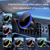 Wireless Car Charger With Rgb Light And Magnetic Air Outlet-1915197770306818051