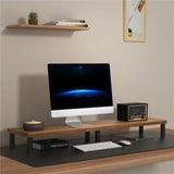 Aluminum Alloy Desktop Monitor Stand With Wooden Plate Riser-1915198420461686787