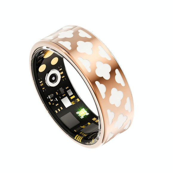 Smart Ring With Heart Rate Blood Oxygen Sleep Monitoring - Multiple Sports Modes - Rose Gold Size 12-1915197119489249281