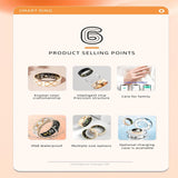 Smart Ring With Heart Rate Blood Oxygen Sleep Monitoring - Multiple Sports Modes - Rose Gold Size 12-1915197119489249286