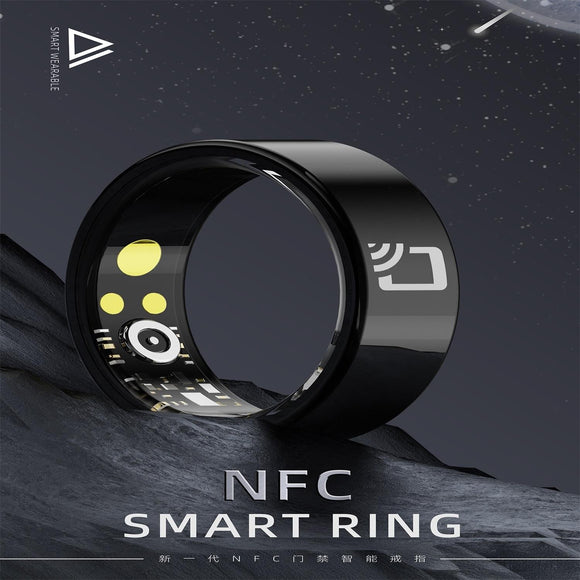 Smart Ring With Heart Rate Blood Oxygen & Sleep Monitoring - Multiple Sports Modes - Black Size 12-1915196912026390529