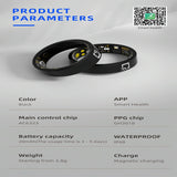 Smart Ring With Heart Rate Blood Oxygen Sleep Monitoring - Multiple Sports Modes - Black Size 14-1922443426901659653