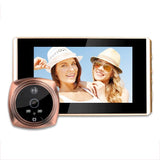 4.3 Digital Doorbell With Lcd Screen And Peephole Viewer - Gold-1915196910713573385