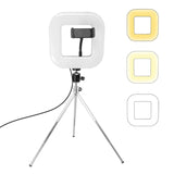 Dimmable Square Led Light With Tripod And Phone Holder-1915197551141851136