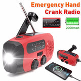 NNEOBA Solar Emergency Radio Power Bank Red