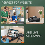 NNEOBA 4K Vlogging Camera with 80MP & IR Night Vision