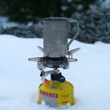 NNEOBA Camping Gas Stove Head Split-Type Butane Stove Silver