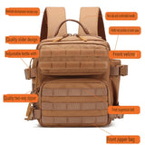 NNEOBA 9L Tactical Sport Backpack Bug Out Bag Khaki