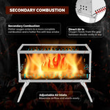 NNEOBA Portable Folding Wood Stove with Chimney Fastfold Tent Stove Silver