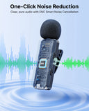 NNEOBA Wireless Lavalier Microphone Noise Cancelling Rechargeable