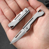 NNEOBA Titanium Alloy Mini Folding Utility Knife Silver