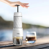 NNEOBA Portable Hand Press Espresso Maker 3 in 1 Travel Coffee Brewer White