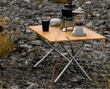 NNEOBA Bamboo Folding Camping Table 2-Fold Brown