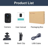 NNEOBA Mini Camera 1080P Full HD Smart WiFi Pocket Camcorder Black