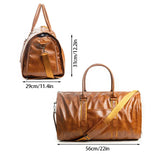 NNEOBA 2-in-1 Convertible Leather Travel Bag Brown