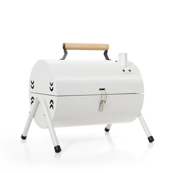 NNEOBA Dual-Side Portable Charcoal BBQ Grill Camping Stove White