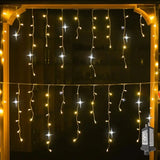 24M × 0.6M Warm White Icicle Curtain LED Lights – 220V