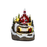 Christmas Village House Set with Rotating Train