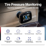NNEOBA Smart USB Wireless Tire Pressure Monitoring System with Solar Charging Black