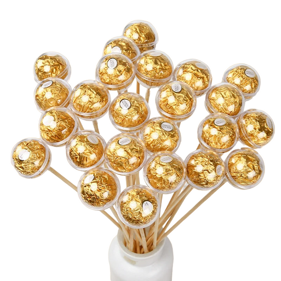 NNEOBA 50Pcs Clear Acrylic Truffle Chocolate Cups with Sticks | Elegant Candy & Chocolate Holder