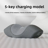 NNEOBA Wireless Cervical Massage Pillow Memory Foam Neck Support Grey